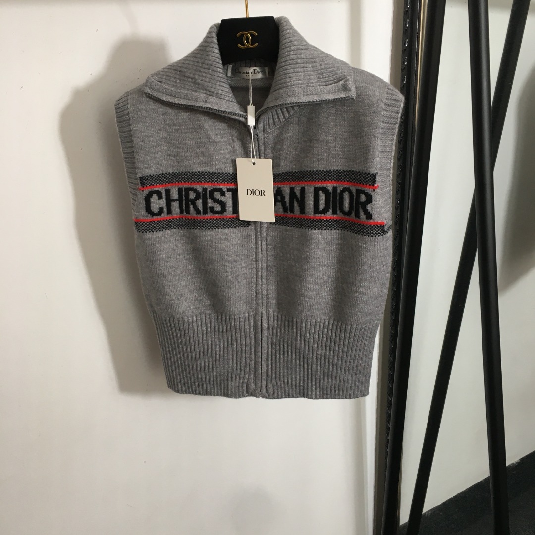 Dior Kleidung Mäntel & Jacken Weste Blau Grau Stricken