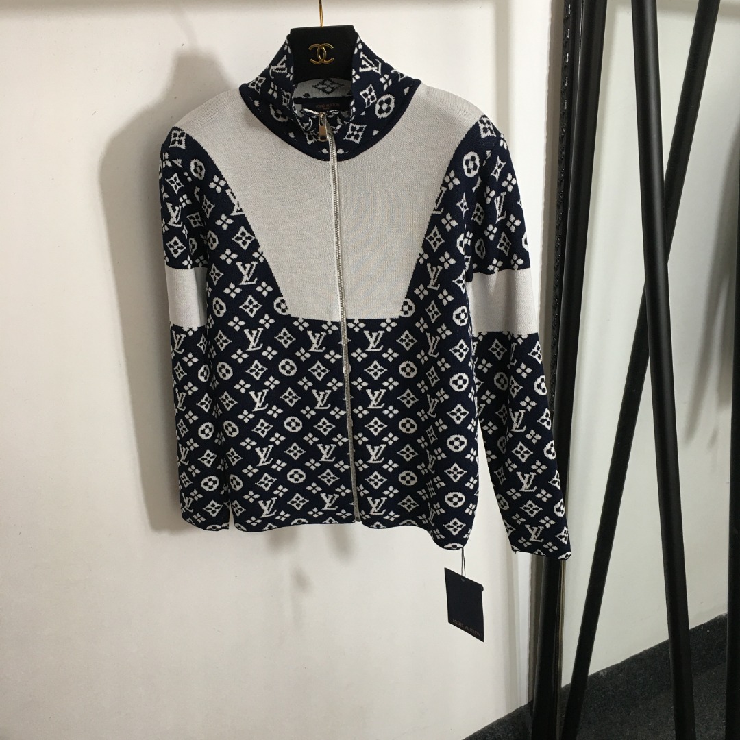 Louis Vuitton Kleding Cardigans Jas &Jassen Trui Zwart Geel Breien Lange mouw