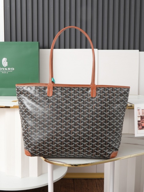 Goyard Artois Medium Zipped Tote Bag Brown with Leather Trim - Gift Bag Included 4 Goyard Artois Medium Zipped Tote Bag Brown with Leather Trim - Gift Bag Included