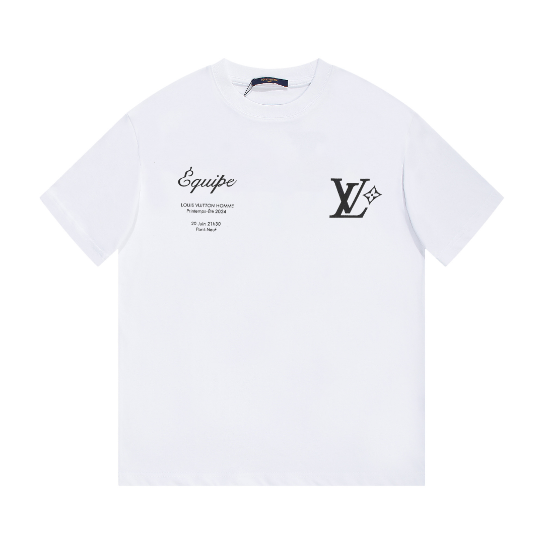 Louis Vuitton Clothing T-Shirt Black White Spring/Summer Collection