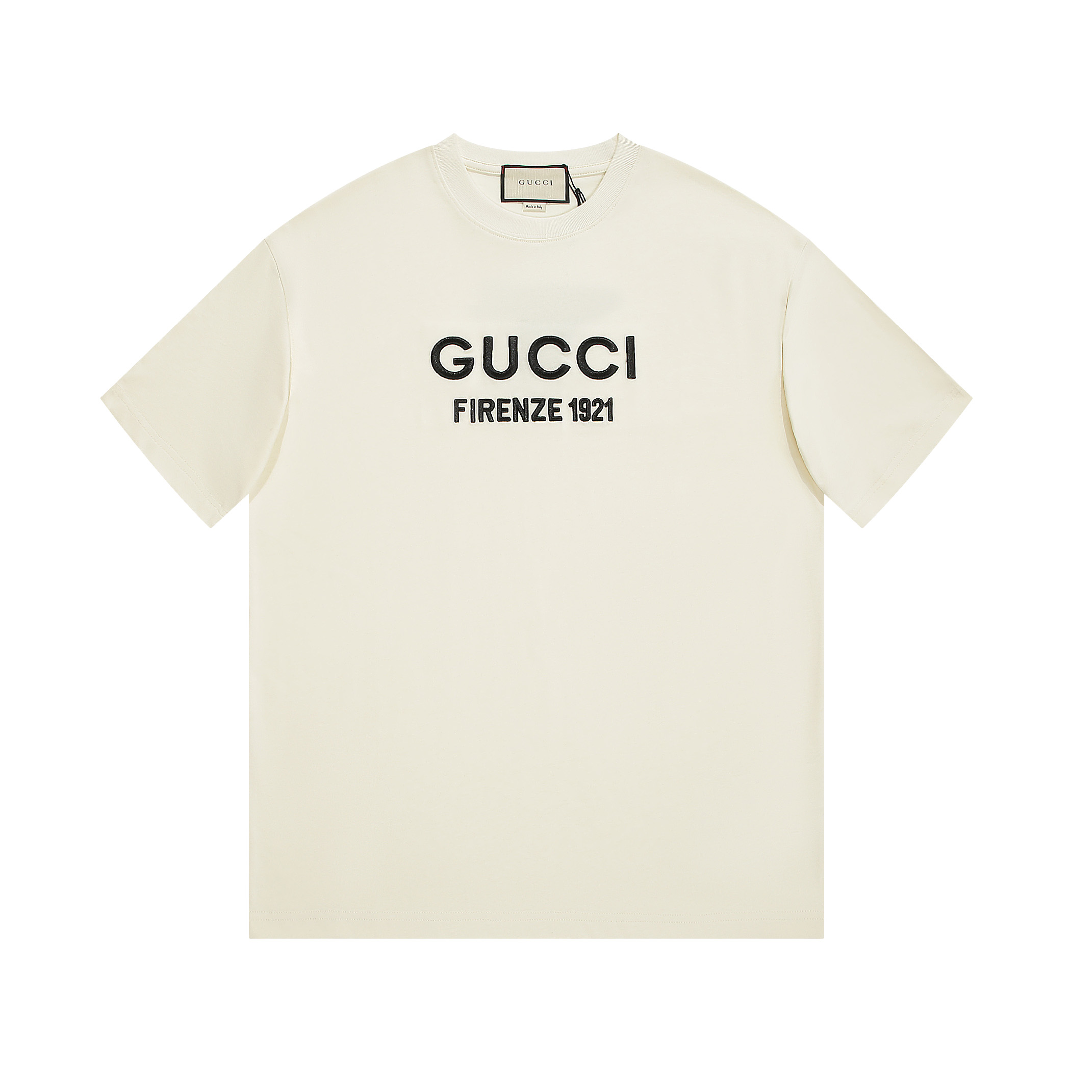 Gucci Clothing T-Shirt Top Quality Replica
 Apricot Color Black Embroidery Unisex Cotton Spring/Summer Collection Fashion Short Sleeve