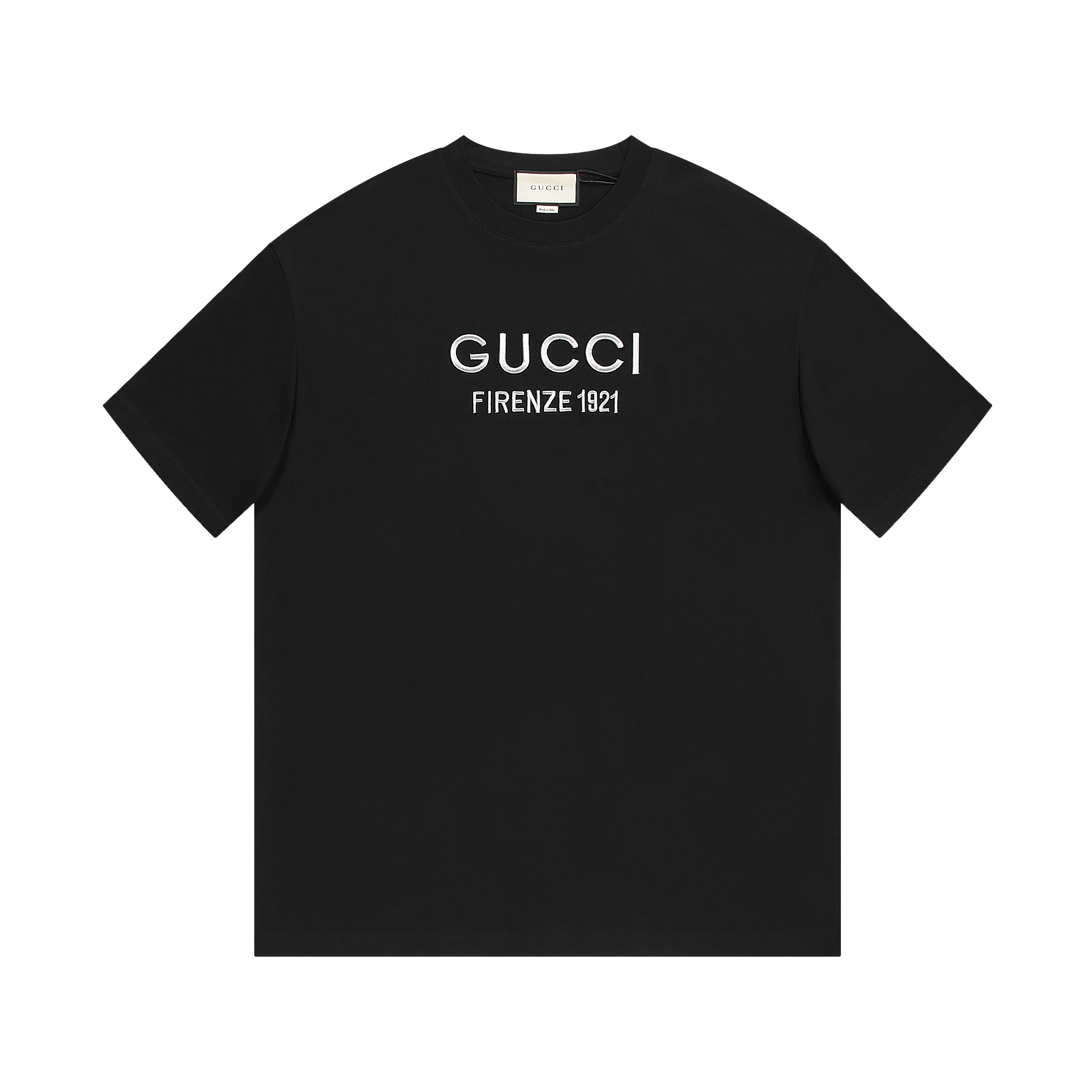 Gucci Clothing T-Shirt Apricot Color Black Embroidery Unisex Cotton Spring/Summer Collection Fashion Short Sleeve