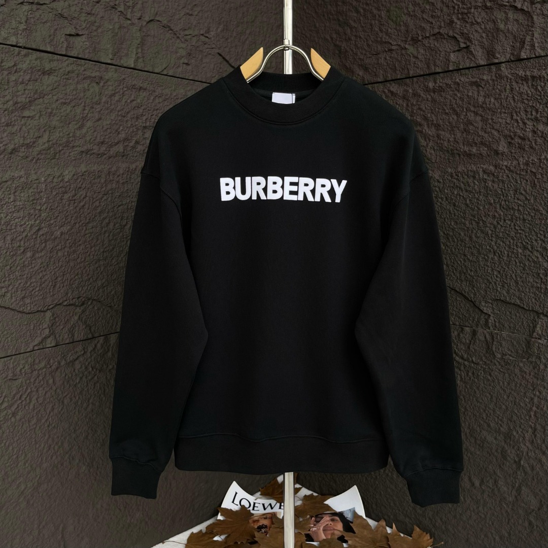 Burberry Clothing Sweatshirts Black White Printing Unisex Cotton Sweatpants