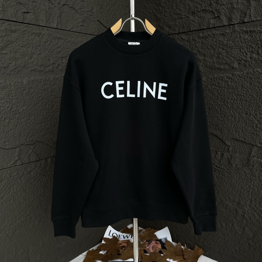 Celine Designer
 Clothing Sweatshirts Black White Printing Unisex Cotton Sweatpants