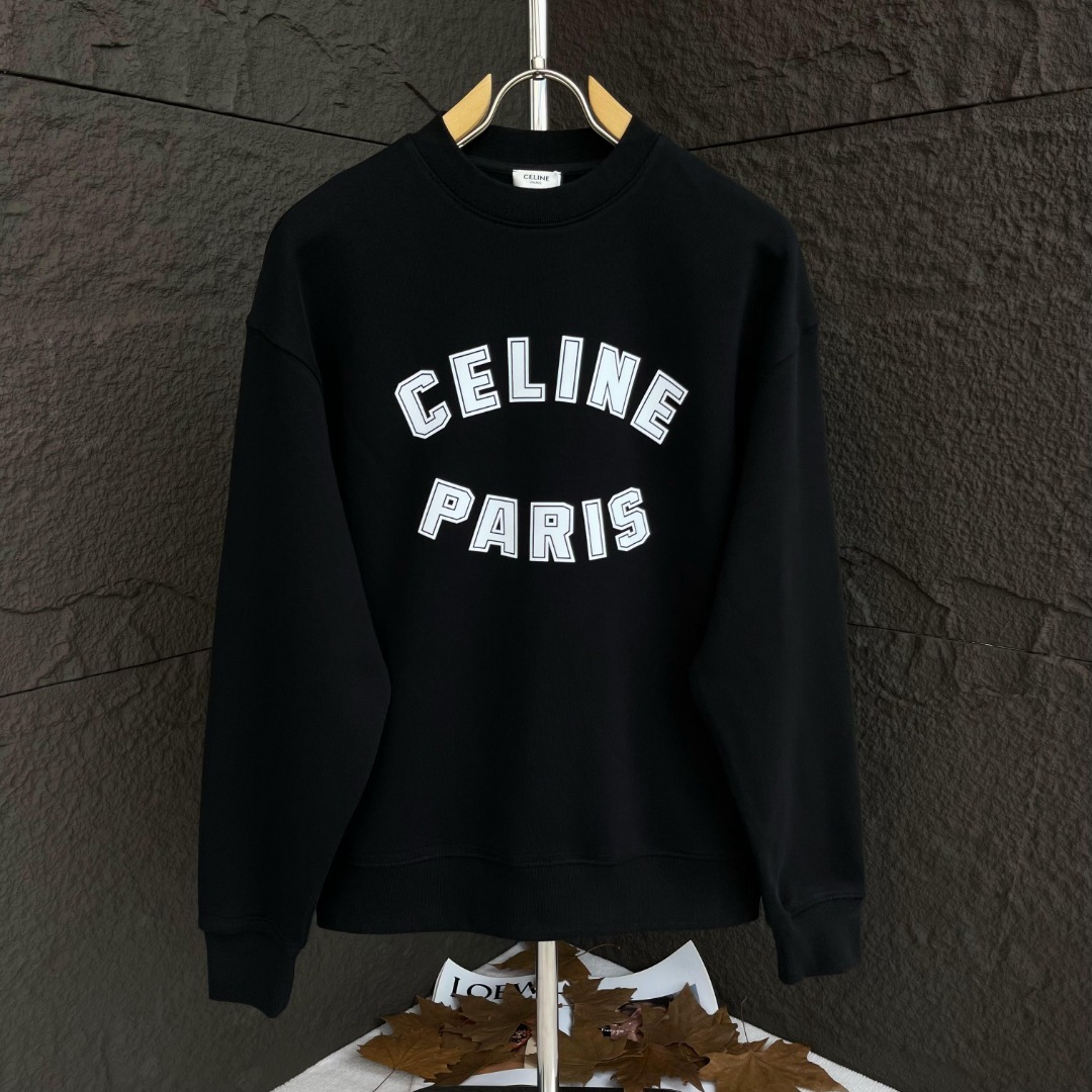 Celine Clothing Sweatshirts Sell High Quality
 Black White Printing Unisex Cotton Sweatpants