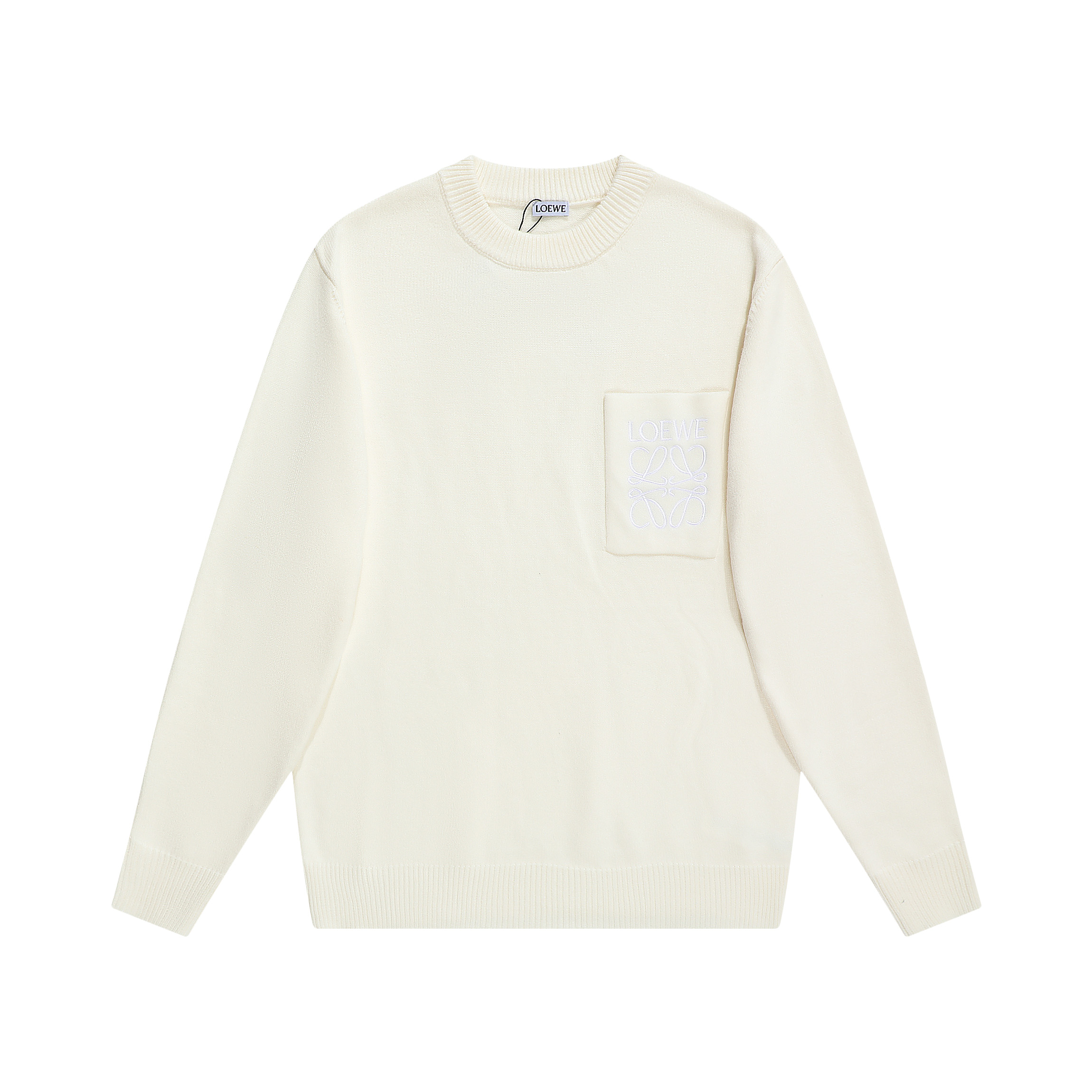2024ss Loewe Pocket Embroidery Sweater: High Quality, Stylish, Comfortable, Gender Neutral - 图片 1
