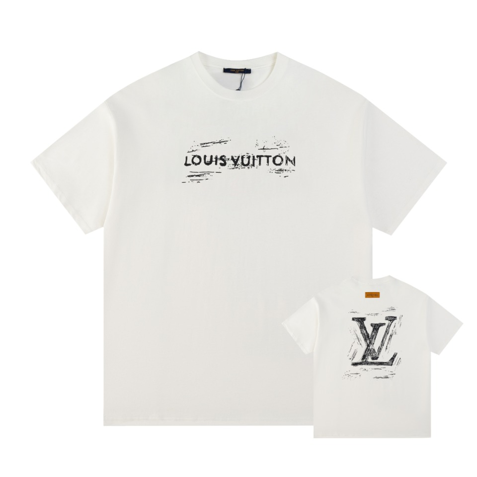 Louis Vuitton/LV路易威登24ss手绘字母LOGO短袖T恤