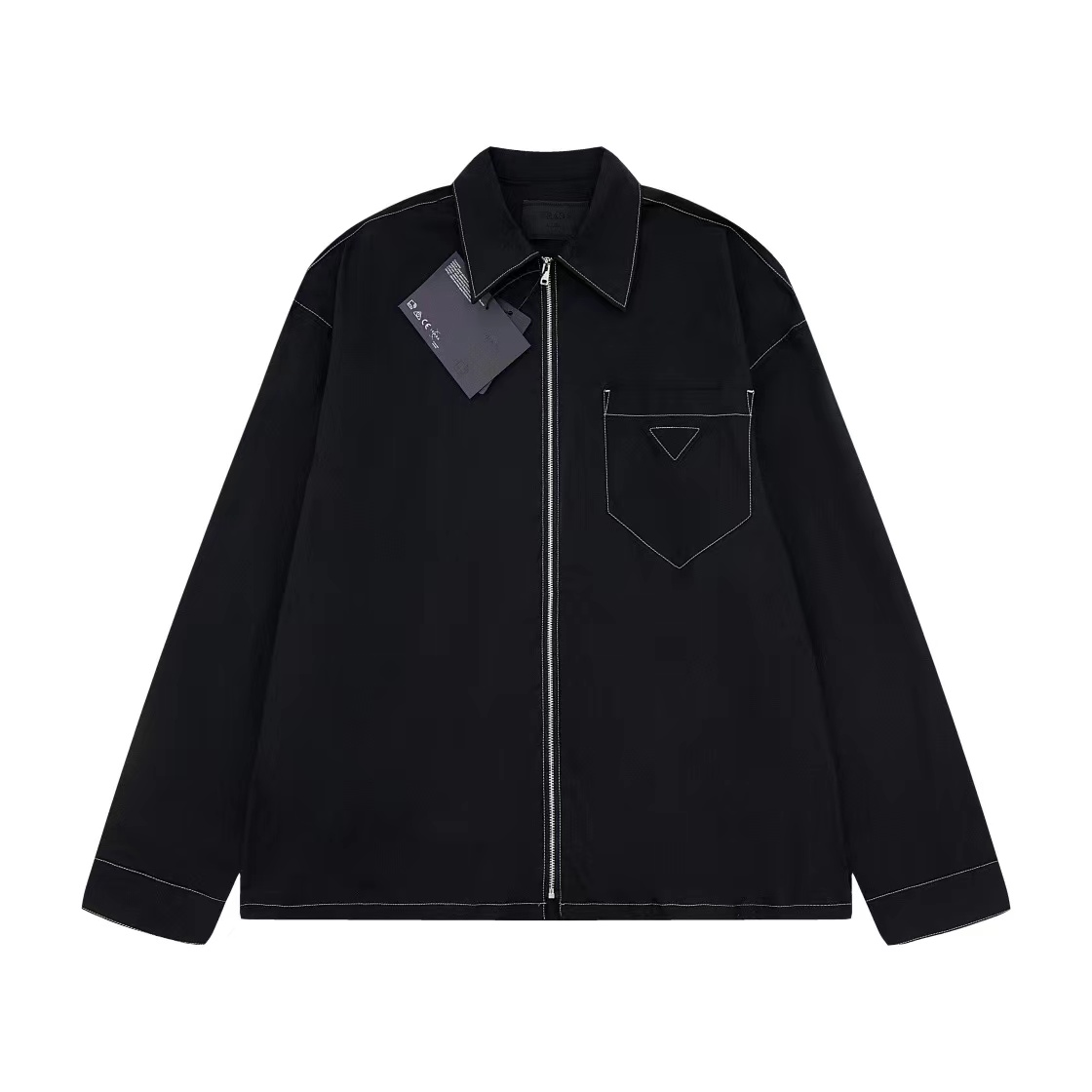 Prada 23SS New Suture Shirts: Cosmopolitan Design with Light-Burning Triangle Line Structure - 图片 2