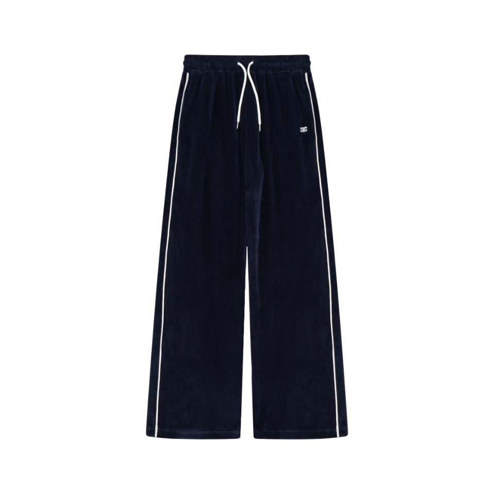 2024 Embroidered Couple Pants in Custom Velvet Fabric, Midnight Blue, XS-L Sizes - 图片 2